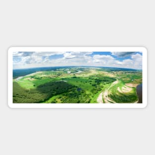 Aerial panorama of Bug river Sticker